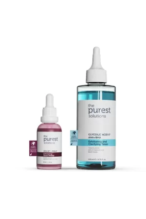 نقدم لكم ذا بيورست سوليوشنز مجموعة العناية ببشرة باهتة خالية من الحياة وشد المسام - The Purest Solutions، مع تقديم حلول فعّالة لشد المسام.