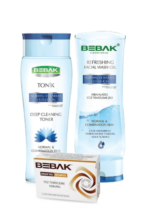 نقدم لكم مجموعة Bebak لتنظيف الوجه للبشرة العادية والمختلطة + صابون تنظيف الوجه Bebak Argan 125 gr - Bebak والتي تشمل صابون تنظيف الوجه بيباك أرغان بحجم 125 جرام. هذه المجموعة المثالية تساعد على تنظيف البشرة بلطف وتتركها منتعشة ونظيفة بفضل المكونات الطبيعية المهدئة والمغذية للبشرة.