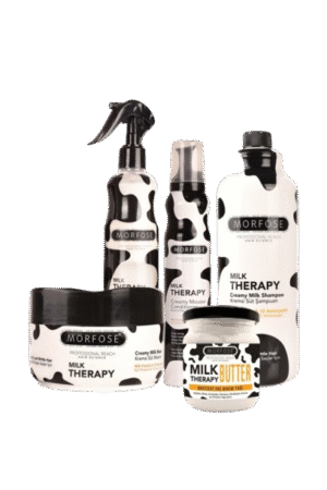 نقدم لكم مجموعة العناية بالشعر Morfose Milk Therapy Butter 5 قطع - Morfose، مجموعة فاخرة تحتوي على زبدة معالجة غنية بمكونات طبيعية تساعد في ترطيب الشعر وتغذيته بشكل عميق.