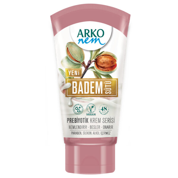 Arko Nem Prebiotic Almond Milk Cream 60 ml is the perfect choice for daily skin care and effective hydration, due to its formula enriched with prebiotics