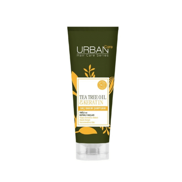 Introducing the Urban Care Tea Tree Oil and Keratin Hair Care Shampoo 250 ml, a powerful solution for promoting healthy and nourished hair.