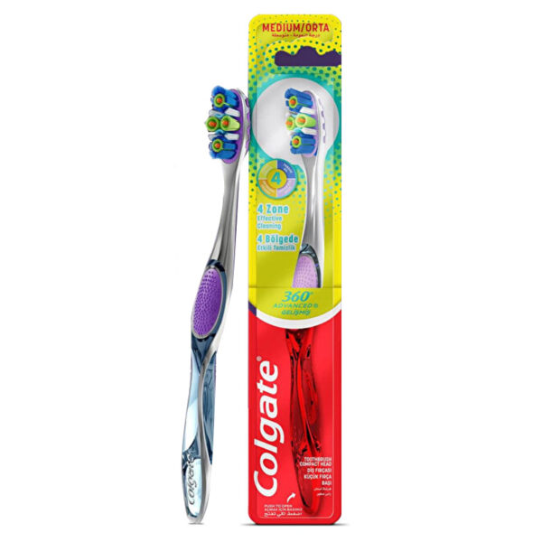 Colgate 360 Advanced 4-Pack Protection Medium Toothbrush - Image 2