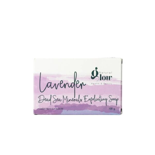 Introducing the Natural Glow Lavender Dead Sea Minerals Exfoliating Soap 100 g, a luxurious and rejuvenating soap that provides a deep and invigorating cleanse for both the body and face.