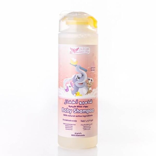 Introducing the Kuwait Shop Baby Shampoo With Chamomile 250 ml. This gentle formula is perfect for keeping your baby's delicate hair clean and healthy.