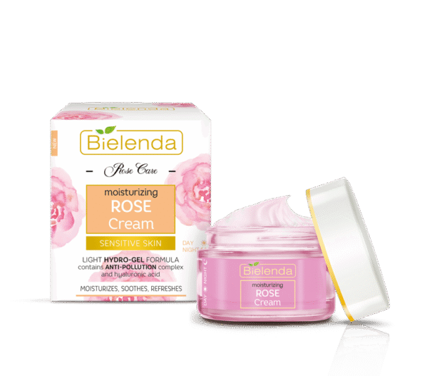 Introducing the Bielenda Moisturizing Rose Cream for Sensitive Skin 50 ml, a gentle and nourishing solution for delicate skin.