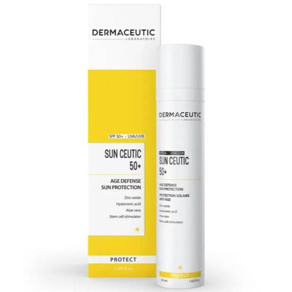نقدم لكم واقى شمس ديرماسيوتيك صن سيوتيك 50 مل +50 | Dermaceutic ، وهو تركيبة قوية بحجم 50 مل +50 توفر حماية فائقة ضد الأشعة فوق البنفسجية فئة A والأشعة فوق البنفسجية فئة B الضارة.