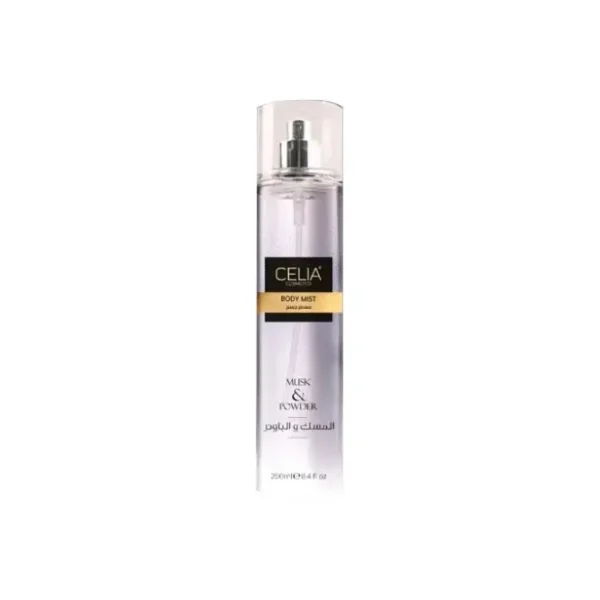 Introducing the Celia Body Mist With Musk And Powder 250 ml , a refreshing and long-lasting fragrance that invigorates your senses.