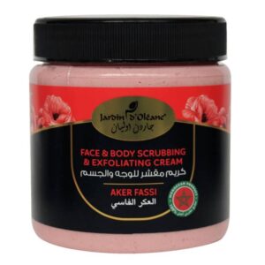 Introducing the Jardin Oleane Face and Body Scrubbing and Exfoliationg Cream 500 ml. This cream is designed to gently exfoliate and nourish the skin, leaving it smooth and rejuvenated.