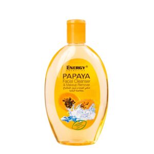 Introducing Energy Cosmetics Papaya Facial Cleanser and Makeup Remover 235 ml, a powerful solution for removing makeup and cleansing your skin.