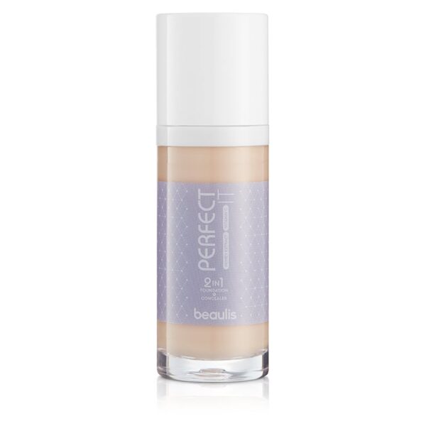 Introducing the Beaulis Perfect It 2 in 1 Foundation and Concealer 131 Ivory, the ultimate solution for a flawless complexion.