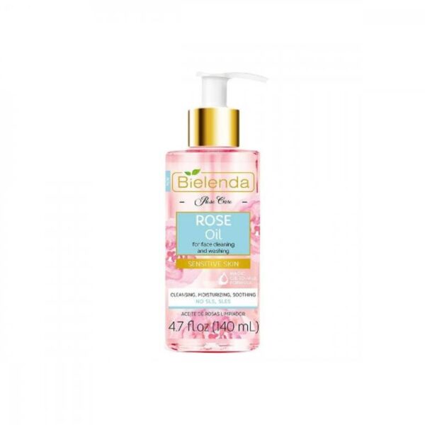 Introducing the Bielenda Rose Oil for Face Cleaning and Washing 140 ml, a gentle and nourishing solution for your skincare routine.