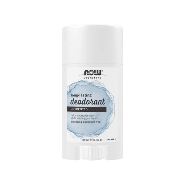 Introducing NOW Solutions Long-Lasting Deodorant Unscented 62 g, your reliable solution for all-day odor protection. This deodorant is designed to keep you feeling fresh and confident, without any added fragrance to suit sensitive skin.