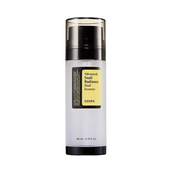 Introducing the COSRX Advanced Snail Radiance Dual Essence 80ml, a powerful solution for skin repair and hydration.