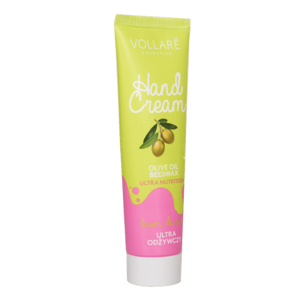 Introducing the Vollare Hand Cream Olive Oil Beeswax Ultra Nutrition 100 ml, a nourishing solution for your dry and damaged hands and nails.