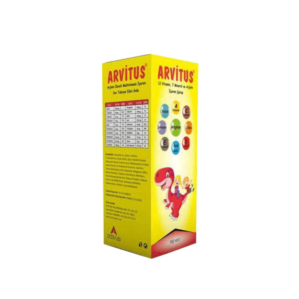 Introducing the Arvitus 12 Vitamin 7 Mineral Arginine Syrup 150 ml, a powerful blend of essential nutrients to support your overall health and well-being.