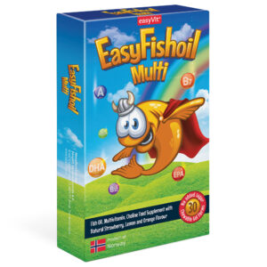 Introducing EasyVit EasyFishOil Multi Chewable Tablets 30 pcs, a convenient and tasty way to boost your daily vitamin intake.