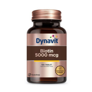 نقدم لكم دينافيت البيوتين 5000 ميكروغرام 100 قرص | Dynavit، وهي طريقة موثوقة وفعالة لدعم صحتك بالعناصر الغذائية الأساسية.