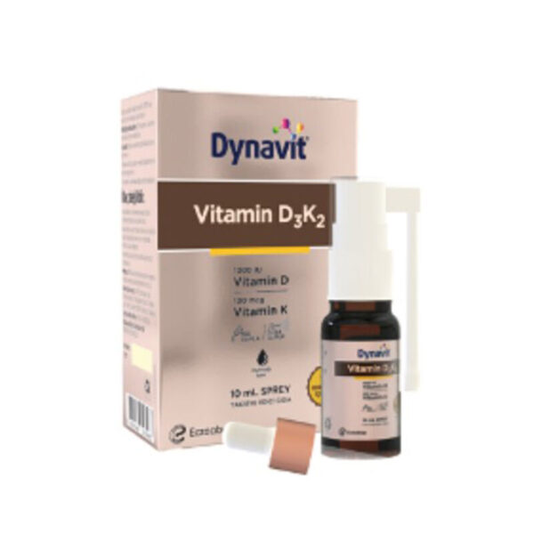 Introducing the Dynavit Vitamin D3 K2 Spray 10 ml, a convenient and efficient way to boost your vitamin intake.