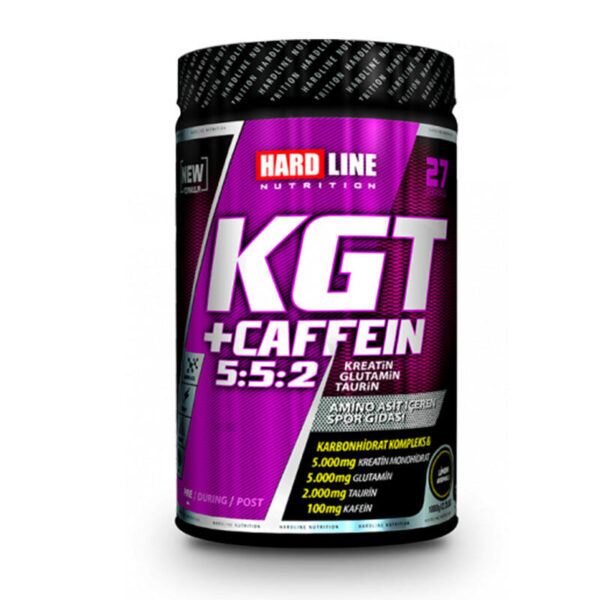 Introducing the Hardline KGT + Caffein 5:5:2 1000 g, a powerful blend to support your workout and recovery.