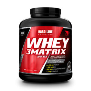 Introducing the Hardline Whey 3Matrix Base Chocolate 2300 g, a high-quality protein supplement designed to support muscle growth and recovery.
