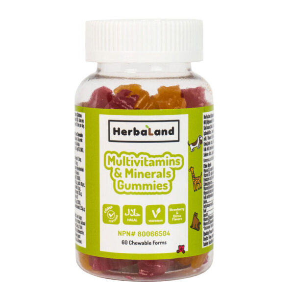 Introducing Herbaland Multivitamins & Minerals Gummies 60 Pieces, the perfect solution to support your child's health and wellness.