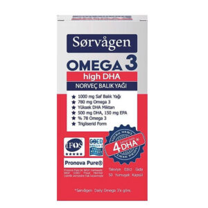 Introducing the Sorvagen Omega 3 High DHA Norwegian Fish Oil 50 Capsules, a top-quality supplement for your daily health needs.