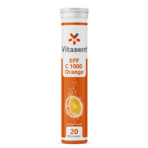 Introducing Vitasent EFF C 100 Food Supplement 20 Effervescent, a convenient and easy way to boost your vitamin C intake.