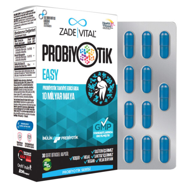 Introducing the Zade Vital Probiotic Easy 15 Herbal Capsules, a convenient way to support your overall health and well-being.