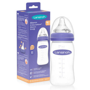 Lansinoh Feeding Bottle and Natural Wave Bottle Nipple 240 ml